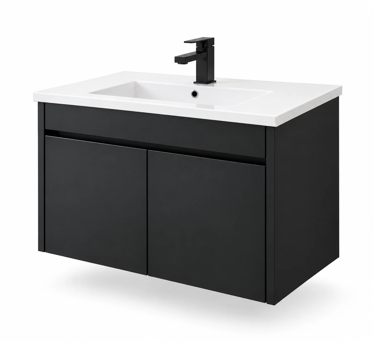 Mueble de Baño Flotado 80 cm con 2 Puertas y Lavabo