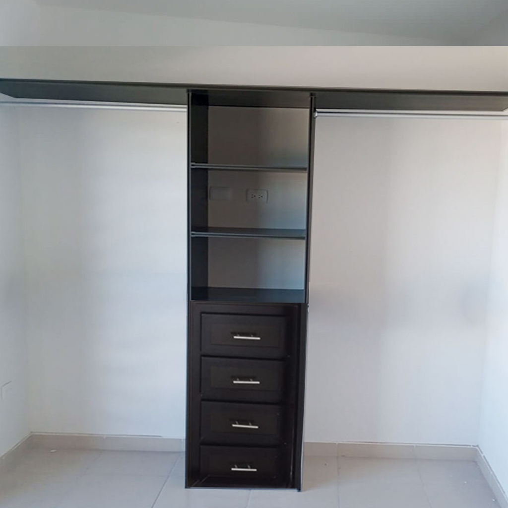 INTERIOR CLOSET DE PVC CHOCOLATE CON CAJONES