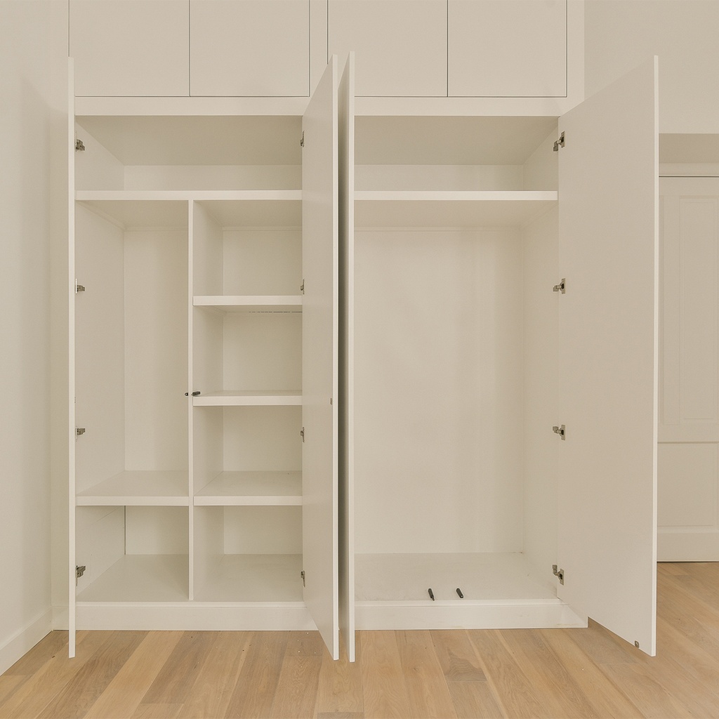 CLOSET DE MELAMINA ABATIBLE (180 CM X 250 CM, MODULO DE CAJONES)