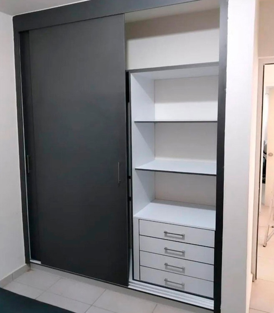 [CLC-003-120] Closet Corredizo Gris Oxford (120 X 250 CM)