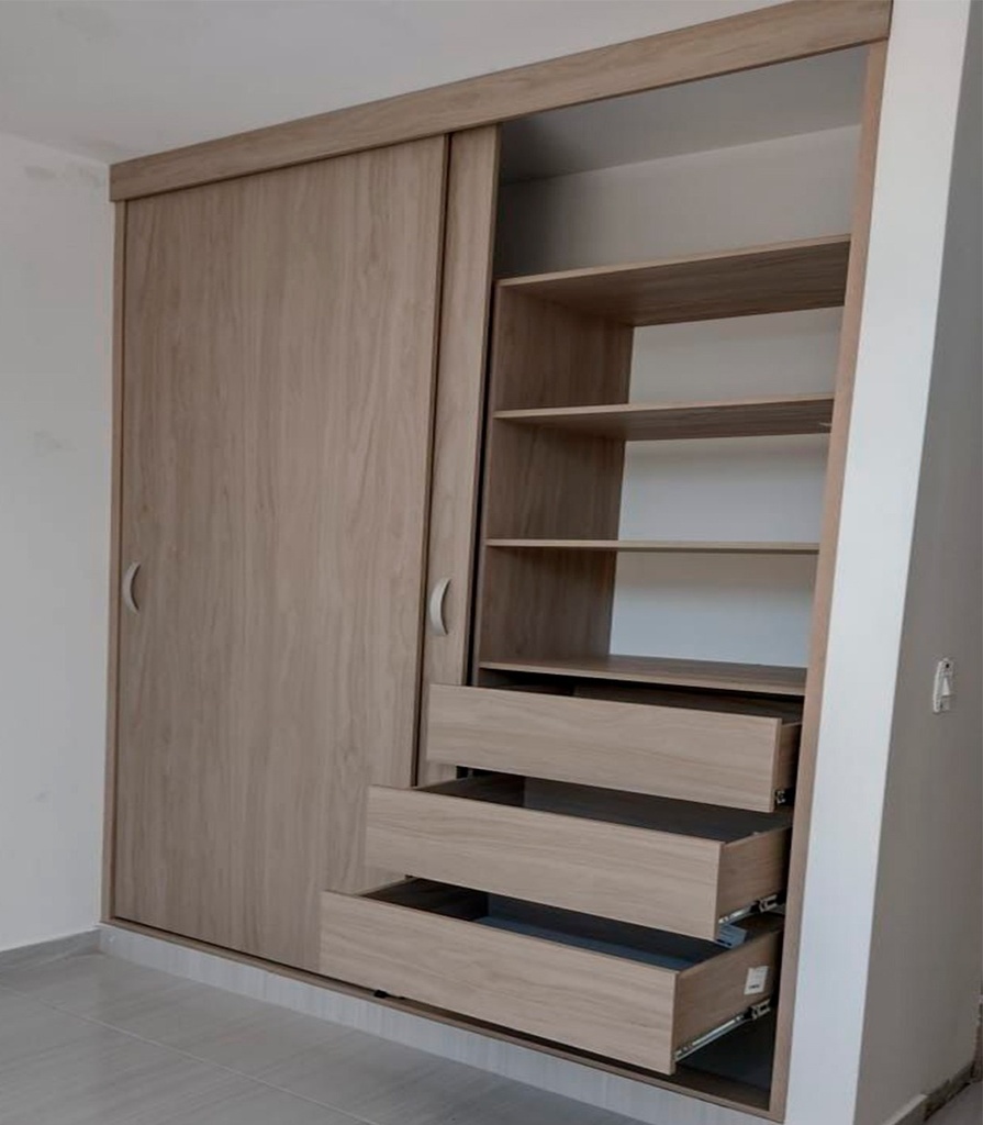 [CLC-007-120] Closet Corredizo Roble Blanco (120 X 250 CM)