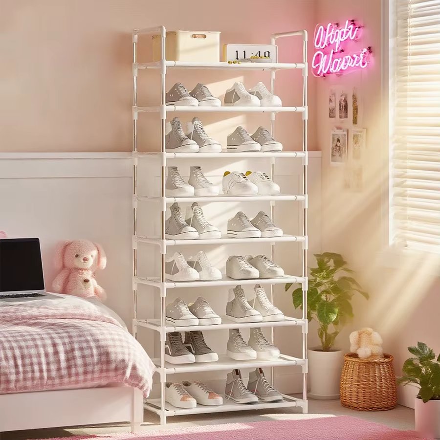 [ALI-38] Zapatero Metálico Multifuncional de 9 Niveles