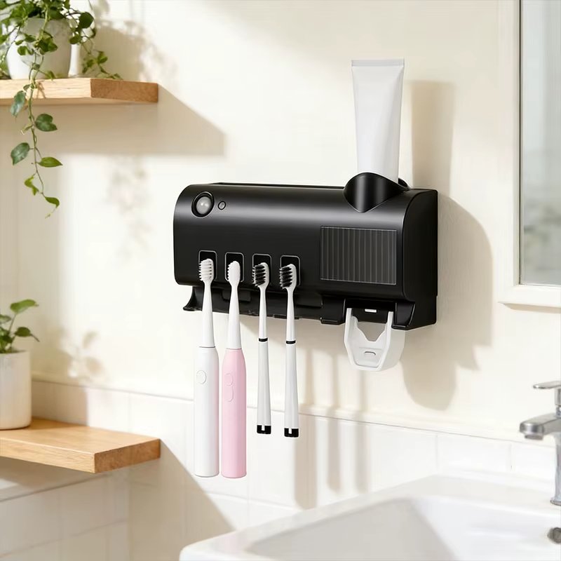 Portacepillos de Pared con Dispensador Automático