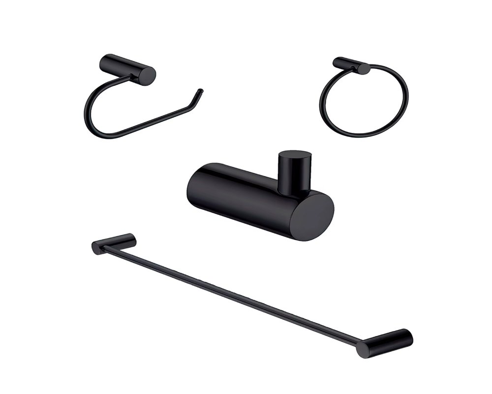 [DEC-09] Juego de 4 Accesorios de Baño en Negro
