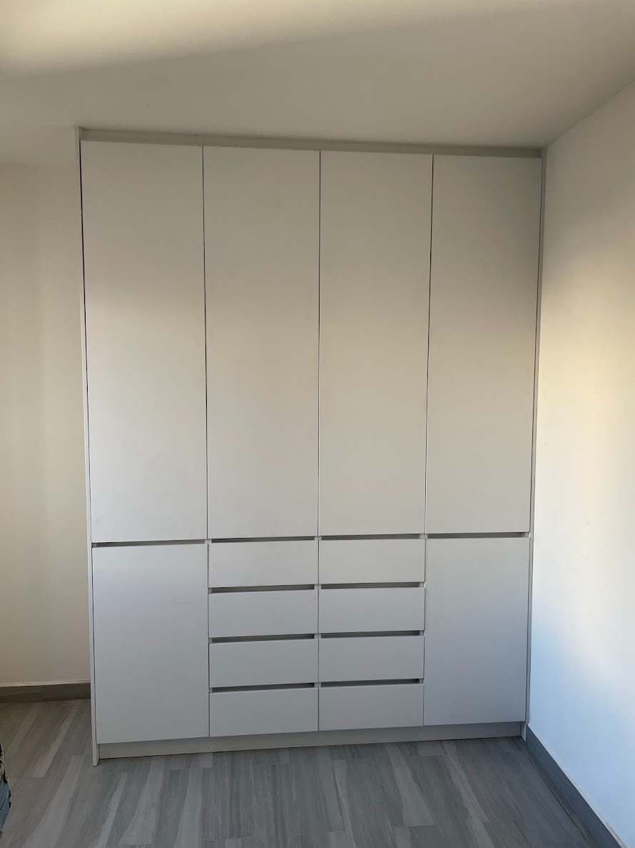Clóset PURE GOLA Alfa - 180 x 250 blanca, 8 cajones