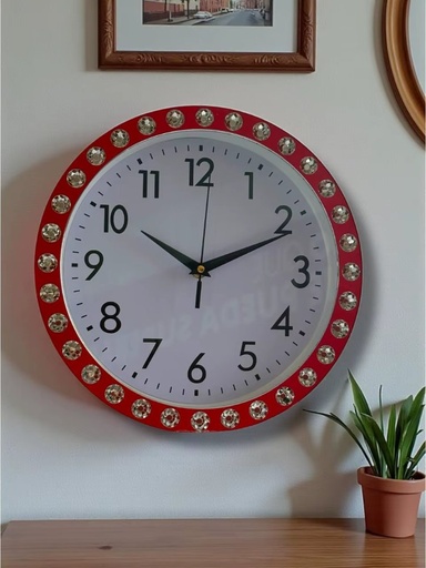 Reloj de Pared Circular con Brillantes
