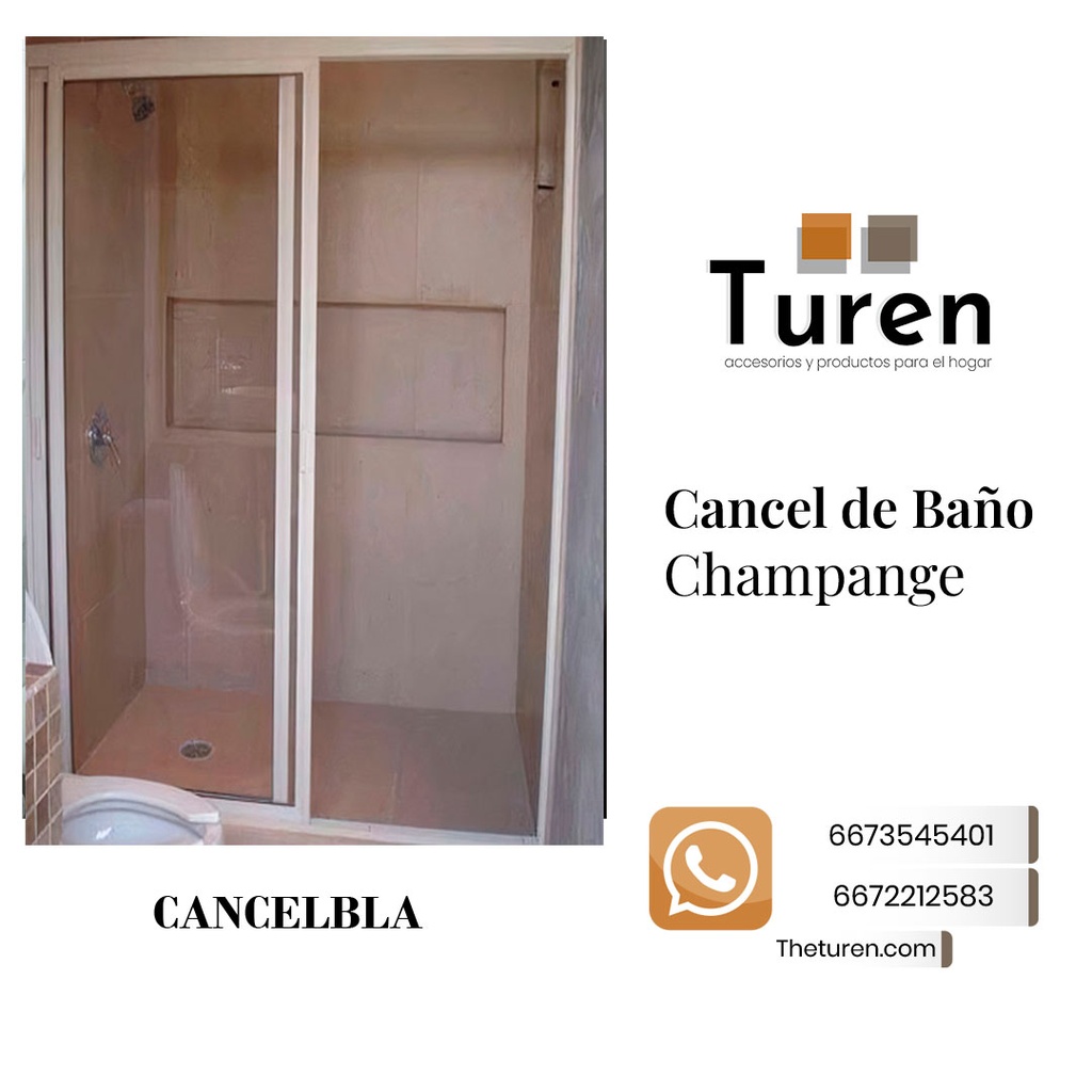 CANCEL DE BAÑO ALUMINIO BLANCO